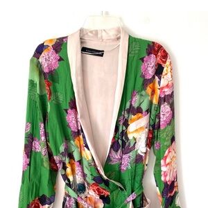 NWT - Zara Green Floral Kimono